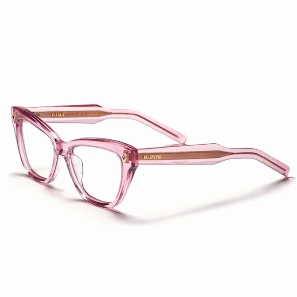 New! Valentino TALE VLX 140C, Chic Pink Cat-Eyeglasses, Authentic
